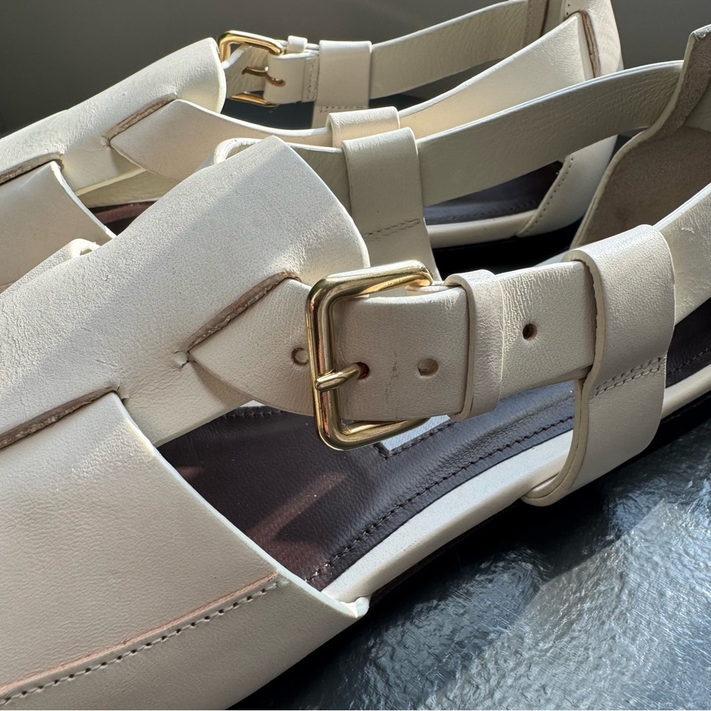 Emme Parsons Ernest Leather Fisherman Sandal Ivory Calfskin - Picture 5 of 8